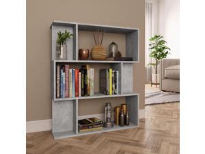 vidaXL Book Cabinet/Room Divider Concrete Gray Chipboard Bookshelf Bookcase vidaXL Book Cabinet/Room Divider Concrete Gray Chipboard Bookshelf Bookcase