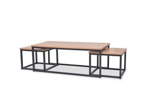 vidaXL Coffee Table Set 3 Pieces Ash Side Couch End Desk Living Room Stand