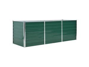 vidaXL Garden Raised Bed Open Bottom Galvanized Steel 94.5" Green DIY Planter vidaXL Garden Raised Bed Open Bottom Galvanized Steel 94.5" Green DIY Planter