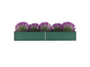 vidaXL Garden Raised Bed Open Bottom Galvanized Steel 126" Green DIY Planter vidaXL Garden Raised Bed Open Bottom Galvanized Steel 126" Green DIY Planter