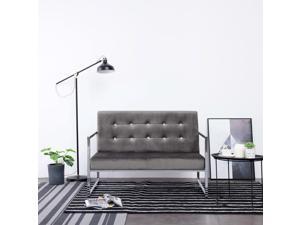 vidaXL 2-Seater Sofa with Armrests Dark Gray Chrome Velvet Furniture Seating vidaXL 2-Seater Sofa with Armrests Dark Gray Chrome Velvet Furniture Seating