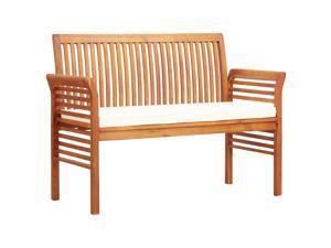 vidaXL Solid Acacia Wood 2-Seater Garden Bench with Cushion 47.2" Slat Outdoor vidaXL Solid Acacia Wood 2-Seater Garden Bench with Cushion 47.2" Slat Outdoor