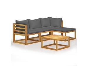 vidaXL Solid Acacia Wood 5 Piece Garden Lounge Set with Cushions Outdoor Sofa vidaXL Solid Acacia Wood 5 Piece Garden Lounge Set with Cushions Outdoor Sofa