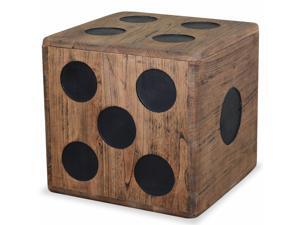 vidaXL Storage Box Handmade Mindi Wood 15.7" Dice Design Decor Chest Cabinet vidaXL Storage Box Handmade Mindi Wood 15.7" Dice Design Decor Chest Cabinet