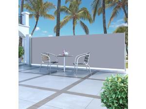 vidaXL Retractable Side Awning 63"x196.9" Gray Privacy Screen Shade Blind vidaXL Retractable Side Awning 63"x196.9" Gray Privacy Screen Shade Blind