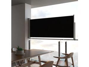 vidaXL Patio Retractable Side Awning 39.4"x118.1" Black Screen Shade Blind vidaXL Patio Retractable Side Awning 39.4"x118.1" Black Screen Shade Blind