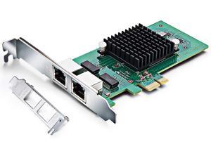 1.25G Gigabit Ethernet Converged Network Card (NIC) with Intel 82576 Chip, Dual RJ45 Copper Ports, PCI Express 2.0 X1, Compare to Intel E1G42ET