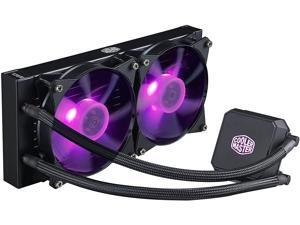 Cooler Master MasterLiquid LC240E RGB Close-Loop AIO CPU Liquid Cooler, 240mm Radiator, Dual Chamber RGB Pump, Dual MF120R RGB Fans w/ RGB Lighting Sync for AMD Ryzen/Intel 1151/2066 Cooler Master MasterLiquid LC240E RGB Close-Loop AIO CPU Liquid Cooler, 240mm Radiator, Dual Chamber RGB Pump, Dual MF120R RGB Fans w/ RGB Lighting Sync for AMD Ryzen/Intel 1151/2066