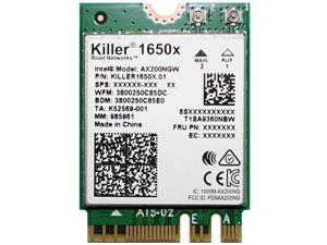 Killer Wi-Fi 6 AX1650 Module – Dual Band, 2x2 Wi-Fi 6/11AX, Bluetooth 5.1, M.2/NGFF (Gig+)