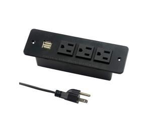 Conference Recessed Power Strip Socket with 3 AC Outlets 2 USB Hubs 2.1A 3 Meters Power Cord Flat Plug Black Color Conference Recessed Power Strip Socket with 3 AC Outlets 2 USB Hubs 2.1A 3 Meters Power Cord Flat Plug Black Color