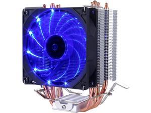 upHere CPU Cooler Blue LED 4 Copper Heat Pipes 92mm PWM Fan Aluminum Fins