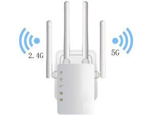 Color : A, Size : EU Plug Wireless WiFi Repeater Router Dual-Band 4 Antenna WiFi Range Extender Wi-Fi Routers