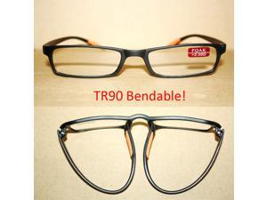 TWO pairs Black TR90 Bendable Anti-slip fashion reading glasses +0.75 to +4.00