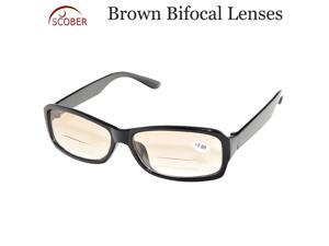 TWO PAIRS! Brown bifocal lenses Reading Glasses +0.75 to +4 see near and far TWO PAIRS! Brown bifocal lenses Reading Glasses +0.75 to +4 see near and far