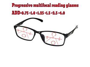 Progressive Multifocal Anti Blu Light Reading Glasses Black Frame Men Women High Quality +0.75 to+4