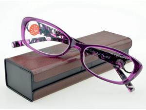 Blu-Light Blocking Reading Glasses Rectangular with PC Case CLARAVIDA America Brand for Ladies Women Ultralight +0.75~+4.0