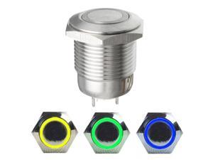1pcs 16mm L35 Stainless Steel Metal Push Button Waterproof Switch  Car Automatic 