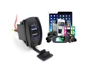2018 12V 24V Auto Boat Accessory Dual Cargador USB Battery Charger Charging Power Adapter Outlet Cell phones Carregador de carro