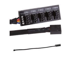 Black 1 To 5 4-Pin TX4 PWM CPU Cooling Fan/Case Splitter Adapter Braided Power Cable Hub Splitter Adapter 39.5cm Z07 Black 1 To 5 4-Pin TX4 PWM CPU Cooling Fan/Case Splitter Adapter Braided Power Cable Hub Splitter Adapter 39.5cm Z07