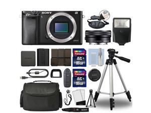 Sony Alpha a6000 Mirrorless Digital Camera with 16-50mm Lens Black + 32GB Bundle Sony Alpha a6000 Mirrorless Digital Camera with 16-50mm Lens Black + 32GB Bundle