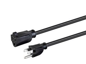 Monoprice Extension Cord - 15 Feet - Black | NEMA 5-15P to NEMA 5-15R, 18AWG, 10A, SVT, 120V