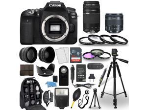 Canon EOS 90D DSLR Camera + 18-55mm STM + 70-300mm + 30 Piece Accessory Bundle
