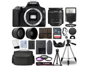 Canon EOS 250D / Rebel SL3 SLR Camera + 3 Lens Kit 18-55mm + 16GB + Flash & More