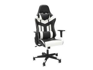Essentials Collection High Back PU Leather Gaming Chair, in White (ESS-6075-WHT)