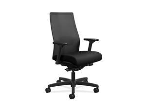 HON Ignition 2.0 4-way stretch Mesh Back Task Chair | Advanced Synchro-Tilt Control | Height- and Width-Adjustable Arms | Adjustable Lumbar Support | Black Seat Fabric | Black Frame