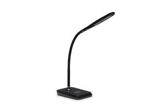 OFM Core Collection LED Desk Lamp with Touch Activated Switch and Integrated Wireless Charging Station, in Black (4015-BLK)