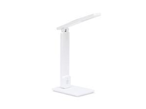 OFM Core Collection Industrial LED Desk Lamp with Touch Activated Switch and USB Charging Port, in White (4025-WHT)