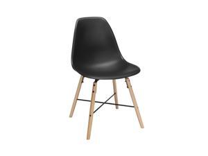 OFM 161 Collection Mid Century 4 Pack Modern 18" Plastic Molded Dining Chairs, Beechwood Legs with Wire Accent, in Black (161-P18A-BLK-4) OFM 161 Collection Mid Century 4 Pack Modern 18" Plastic Molded Dining Chairs, Beechwood Legs with Wire Accent, in Black (161-P18A-BLK-4)