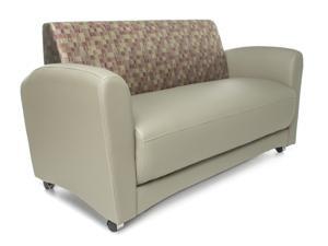 OFM Core Collection InterPlay Series Double Seating Sofa, Polyurethane with Fabric Back, in Taupe/Plum (822-PLUM-PU607NT) OFM Core Collection InterPlay Series Double Seating Sofa, Polyurethane with Fabric Back, in Taupe/Plum (822-PLUM-PU607NT)