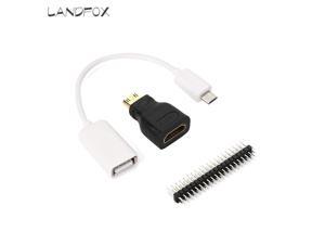 LANDFOX2018 Mini-HDMI Male to Male Female Adapter + Micro USB to USB Cable Wire + Male Header GPIO Pins Dropshipping LANDFOX2018 Mini-HDMI Male to Male Female Adapter + Micro USB to USB Cable Wire + Male Header GPIO Pins Dropshipping