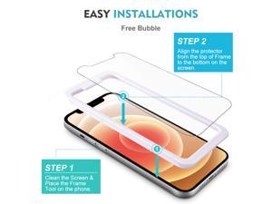 [3 Pack ] Tempered Glass Film for Apple iPhone 12 pro max Screen Protector and iPhone 6.7 Screen Protector, with (Easy Installation Tray) Anti Scratch, Bubble Free, Amuoc-iphone 12 pro max