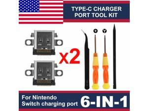 6pcs USB Type C Charger Charging Port Jack Socket Tool Kit For Nintendo Switch