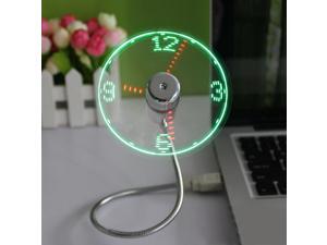 USB Mini Flexible Time LED Clock Fan with LED Light - Cool Gadget USB Mini Flexible Time LED Clock Fan with LED Light - Cool Gadget