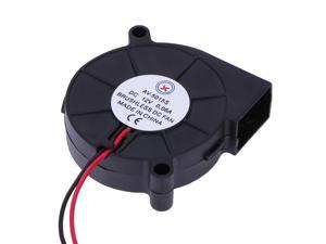 Black Brushless DC Cooling Blower Fan 2 Wires 5015S 12V 0.14A 50x15mm 