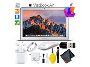 13 Inch MacBook Air 128GB SSD Intel Core i5 (Mid 2017, Silver) MQD32LL/A Laptop Computer Bundle Includes Wireless Mouse, USB Flash Drive, AirPods (1st Gen), and Cleaning Kit 13 Inch MacBook Air 128GB SSD Intel Core i5 (Mid 2017, Silver) MQD32LL/A Laptop Computer Bundle Includes Wireless Mouse, USB Flash Drive, AirPods (1st Gen), and Cleaning Kit