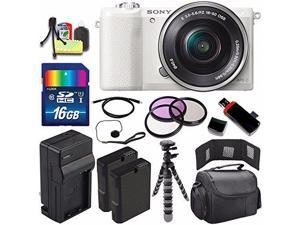 Refurbished Sony Alpha a5100 Mirrorless Digital Camera with 1650mm Lens White  Battery  Charger  16GB Bundle 4  International