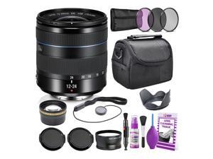 Samsung 12-24mm f/4-5.6 ED Wide-Angle Zoom Lens NX Mount + Warranty + Cleaning Kit + Case + Accessories Bundle Samsung 12-24mm f/4-5.6 ED Wide-Angle Zoom Lens NX Mount + Warranty + Cleaning Kit + Case + Accessories Bundle