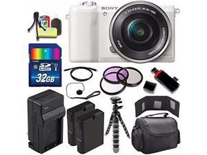 Refurbished Sony Alpha a5100 Mirrorless Digital Camera with 1650mm Lens White  Battery  Charger  32GB Bundle 5  International