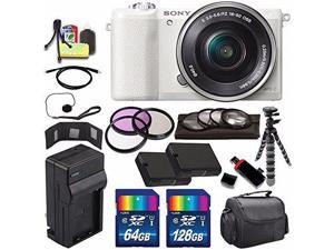 Refurbished Sony Alpha a5100 Mirrorless Digital Camera with 1650mm Lens White  Battery  Charger  196GB Bundle 9  Internationa