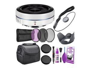 Samsung 16mm f/2.4 Ultra Wide Pancake Lens (White) NX Mount + Warranty + Cleaning Kit + Case + Accessories Bundle Samsung 16mm f/2.4 Ultra Wide Pancake Lens (White) NX Mount + Warranty + Cleaning Kit + Case + Accessories Bundle