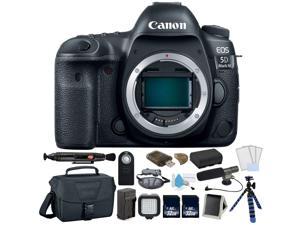 Canon EOS 5D Mark IV Full Frame Digital SLR Camera Body - Bundle with Microphone + Screen Protectors + LED Light + 2x 32GB Memory Cards