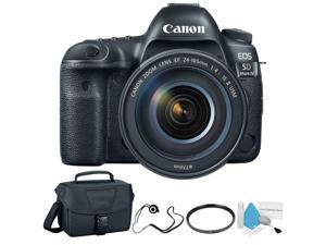 Canon EOS 5D Mark IV Digital SLR Camera with 24105mm f4L II Lens  Bundle with UV Filter  Canon Carrying Bag  Cleaning Kit  More