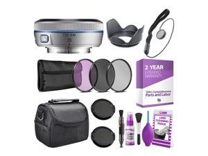 Samsung 20mm f/2.8 Wide-Angle Pancake Lens (Silver) NX Mount + Warranty + Cleaning Kit + Case + Accessories Bundle Samsung 20mm f/2.8 Wide-Angle Pancake Lens (Silver) NX Mount + Warranty + Cleaning Kit + Case + Accessories Bundle