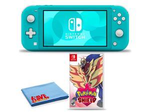 Nintendo Switch Lite Turquoise Bundle with 6Ave Cleaning Cloth  Pokemon Shield