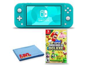 Nintendo Switch Lite (Turquoise) Bundle with Super Mario Bros. U and 6Ave Cloth