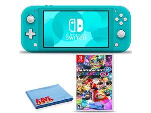 Nintendo Switch Lite (Turquoise) Bundle with Mario Kart 8 and 6Ave Fiber Cloth